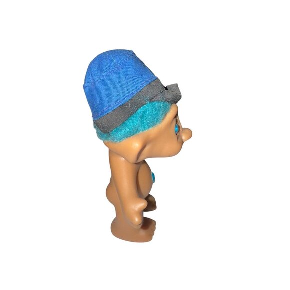 Vintage Ace Novelty Troll Doll With Blue Hair & Hat - Picture 6 of 8